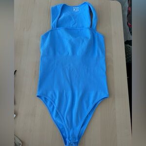 OQQ Blue Ribbed Bodysuit